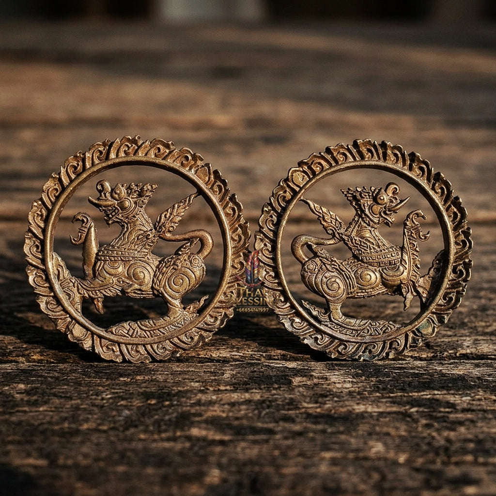 Authentic Thai Sacred Duang Tra Kotchasi Pichai Songkram (Elephant-Lion Hybrid War Emblem Medallion) for Supreme Authority, Victory in Business Battles & Black Magic Protection Thai Blessing Co By RURUECHA