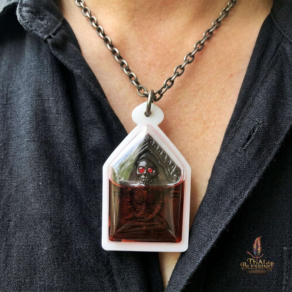 Authentic Thai Sacred Hong Phrai Wealth Attraction Amulet - Black Sacred Herb Powder Edition for Gambling Luck, Metta Charm, Sales & Protection Thai Blessing Co By RURUECHA