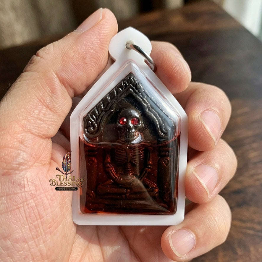 Authentic Thai Sacred Hong Phrai Wealth Attraction Amulet - Black Sacred Herb Powder Edition for Gambling Luck, Metta Charm, Sales & Protection Thai Blessing Co By RURUECHA