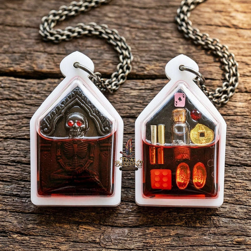Authentic Thai Sacred Hong Phrai Wealth Attraction Amulet - Black Sacred Herb Powder Edition for Gambling Luck, Metta Charm, Sales & Protection Thai Blessing Co By RURUECHA