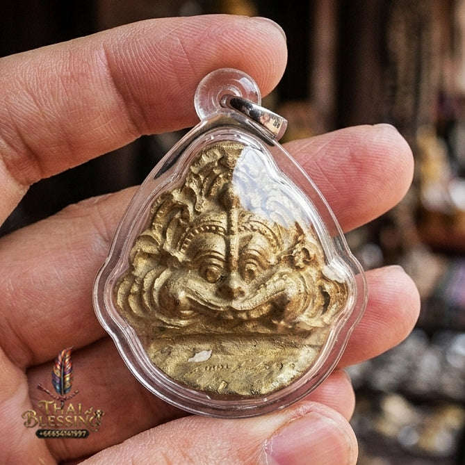 Authentic Thai Sacred Kala Face (Kiartimukh Demon Devourer Amulet) for Black Magic Defense, Bad Luck Reversal, Honor Elevation & Home Protection Thai Blessing Co By RURUECHA
