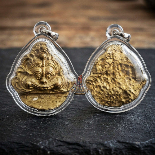 Authentic Thai Sacred Kala Face (Kiartimukh Demon Devourer Amulet) for Black Magic Defense, Bad Luck Reversal, Honor Elevation & Home Protection Thai Blessing Co By RURUECHA