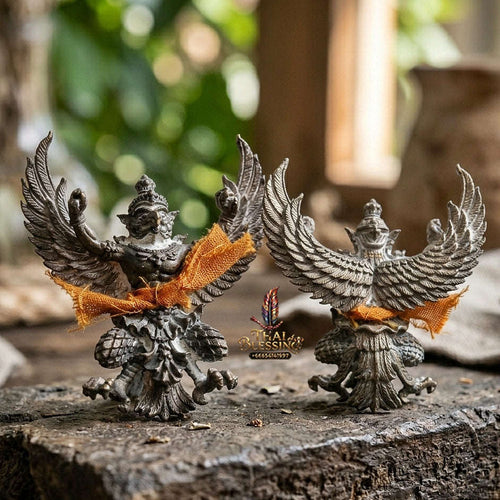 Authentic Thai Sacred Maha Phaya Krut (Garuda Power Statue) - Bronze Wrapped with Sacred Monk Robe Jiwon Edition (Yot Ariya Sap Model) for Ultimate Power, Prestige & Wealth Attraction Thai Blessing Co By RURUECHA