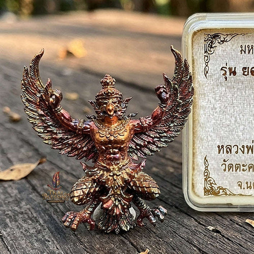 Authentic Thai Sacred Maha Phaya Krut (Garuda Power Statue) - Rainbow Flame Copper Edition (Yot Ariya Sap Model) for Ultimate Power, Prestige & Wealth Attraction Thai Blessing Co By RURUECHA