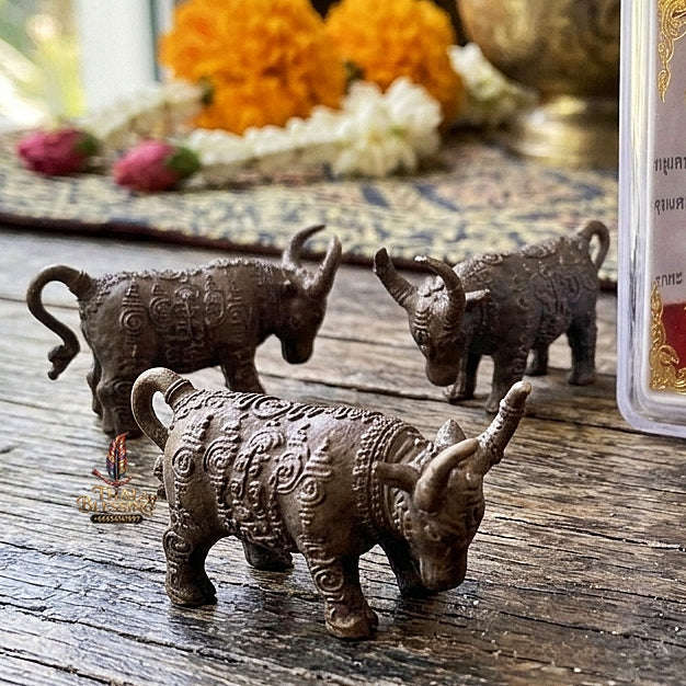 Authentic Thai Sacred Mahingsa Phokhasap (Kwai Thanu Sacred Guardian Buffalo) - Ancient Cast Bronze for Ultimate Protection, Evil Shield & Wealth Attraction Thai Blessing Co By RURUECHA