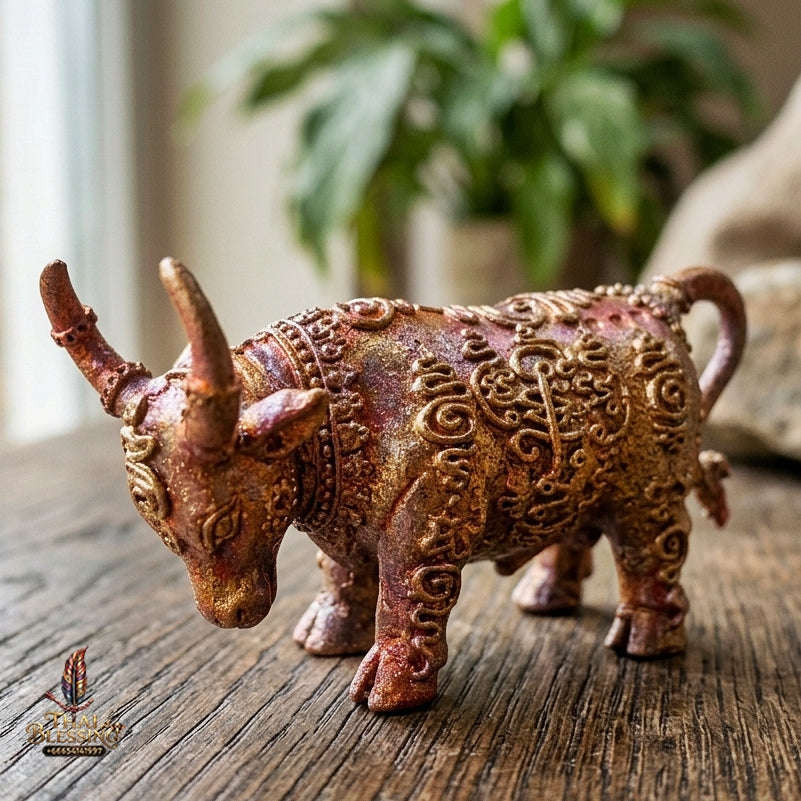 Authentic Thai Sacred Mahingsa Phokhasap (Kwai Thanu Sacred Guardian Buffalo) - Rainbow Flame Copper for Ultimate Protection, Evil Shield & Wealth Attraction