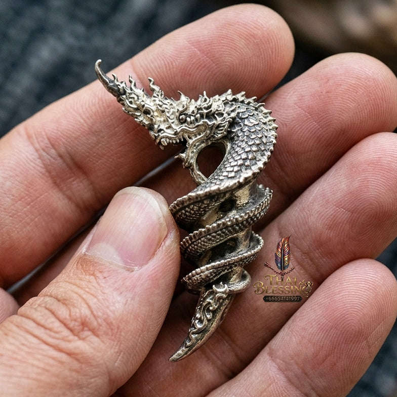 Authentic Thai Sacred Naga Fang Amulet "Udom Mongkhon Edition 2022" (Deva Brass 2K Gold Plated) Thai Blessing Co By RURUECHA