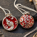 Authentic Thai Sacred Naga Medallion "Khum Sap Naka Mongkhon Wealth Pendant 2021" (Silver Finish & Crimson Enamel) Consecrated at Wat Thai