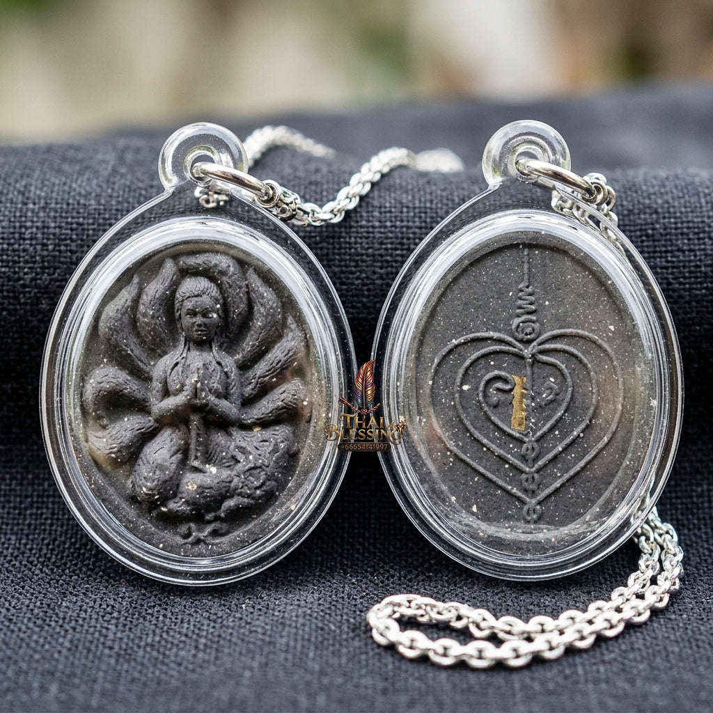 Authentic Thai Sacred Nang Chingchok Nine-Tailed Fox Spirit Amulet - for Extreme Love Attraction, Hypnotic Charisma & Business Luck Thai Blessing Co By RURUECHA