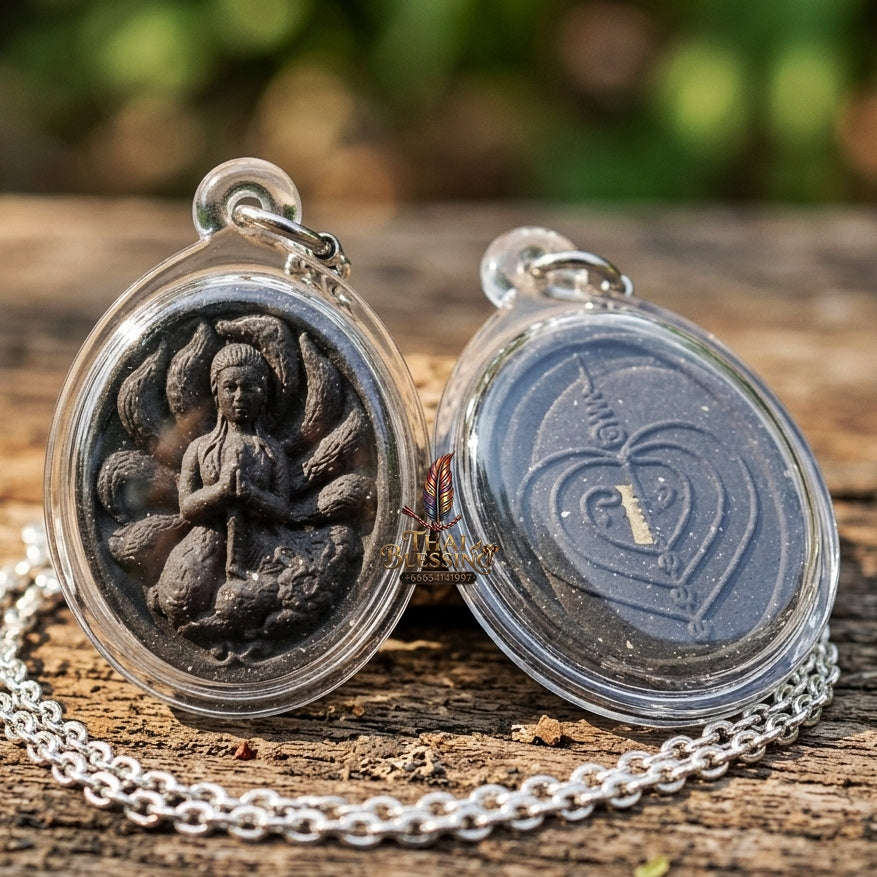 Authentic Thai Sacred Nang Chingchok Nine-Tailed Fox Spirit Amulet - for Extreme Love Attraction, Hypnotic Charisma & Business Luck Thai Blessing Co By RURUECHA