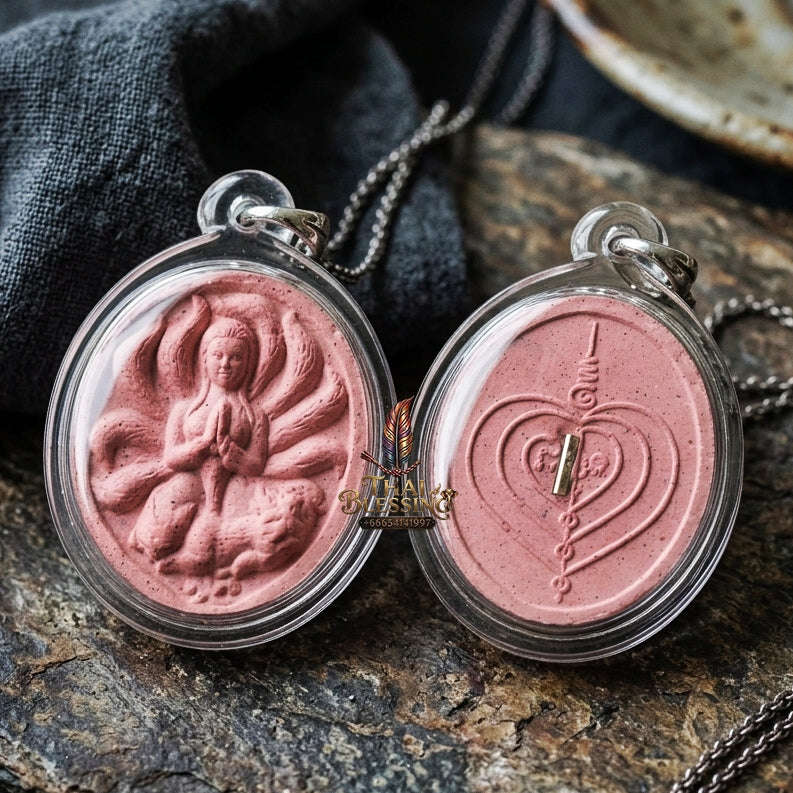 Authentic Thai Sacred Nang Chingchok Nine-Tailed Fox Spirit Amulet for Extreme Love Attraction, Hypnotic Charisma & Business Luck Thai Blessing Co By RURUECHA