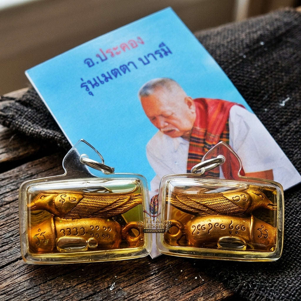 Authentic Thai Sacred Palad Khik Sarika (Sweet-Talking Birds & Palad Khik Charm Amulet) for Irresistible Metta Maha Saneh, Persuasive Negotiation, Business Sales & Wealth Luck Thai Blessing Co By RURUECHA