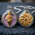 Authentic Thai Sacred Pendant "Nine-Tailed Fox Queen Spirit - Purple Enamel Gold Samrit Edition 2023" Thai Blessing Co By RURUECHA