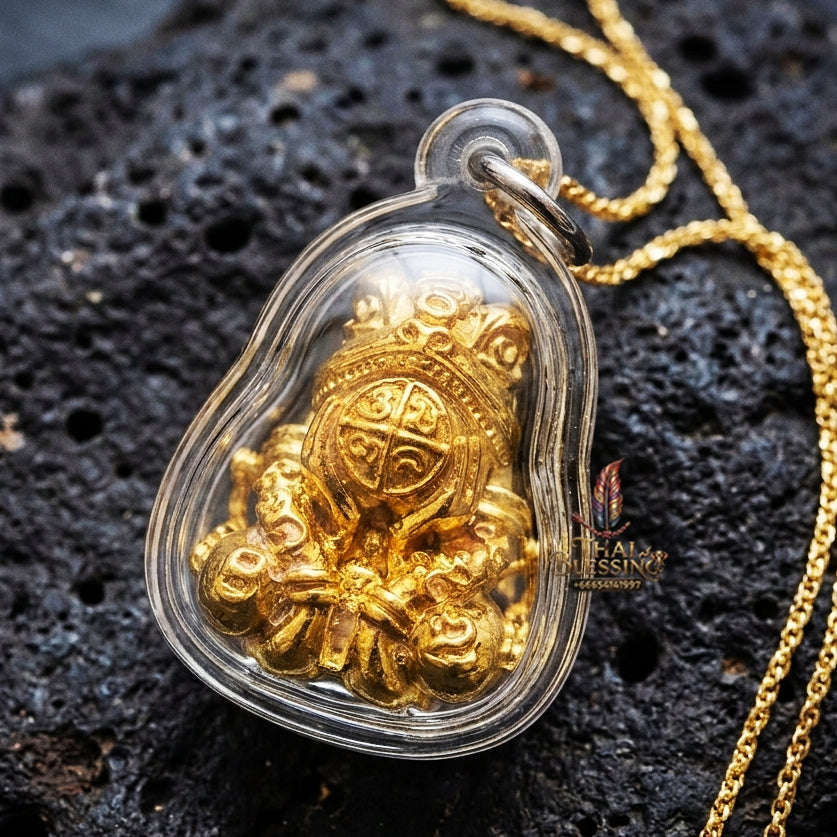 Authentic Thai Sacred Phaya Kop Kin Duan (Moon-Devouring Fortune Frog Talisman) for Wealth Luck, Gambling Fortune, Zodiac Clash Defense & Career Elevation Thai Blessing Co By RURUECHA