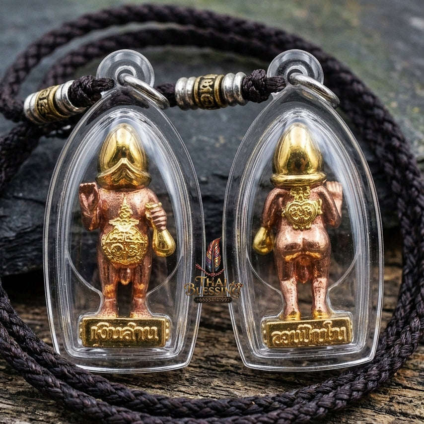 Authentic Thai Sacred Phet Phaya Thon Amulet (Kwak Ngern Lan Edition) for Extreme Metta Charm, Wealth Attraction, Business Investment & Gambling Luck Thai Blessing Co By RURUECHA