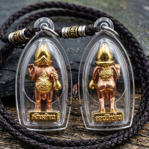 Authentic Thai Sacred Phet Phaya Thon Amulet (Kwak Ngern Lan Edition) for Extreme Metta Charm, Wealth Attraction, Business Investment & Gambling Luck Thai Blessing Co By RURUECHA