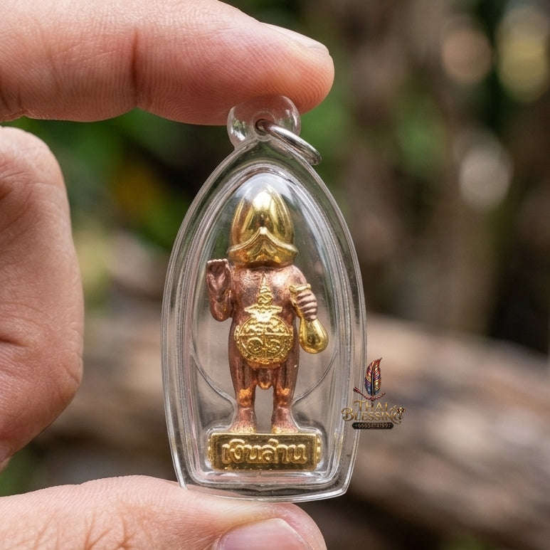 Authentic Thai Sacred Phet Phaya Thon Amulet (Kwak Ngern Lan Edition) for Extreme Metta Charm, Wealth Attraction, Business Investment & Gambling Luck Thai Blessing Co By RURUECHA