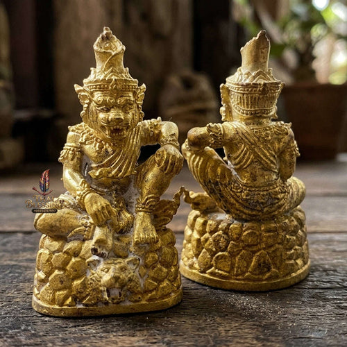 Authentic Thai Sacred Pu Jao Saming Khong Ruesi Tiger Head Statue - Radiant Sacred Brass for Supreme Metta Charm, Protection & Occult Power Amplification Thai Blessing Co By RURUECHA