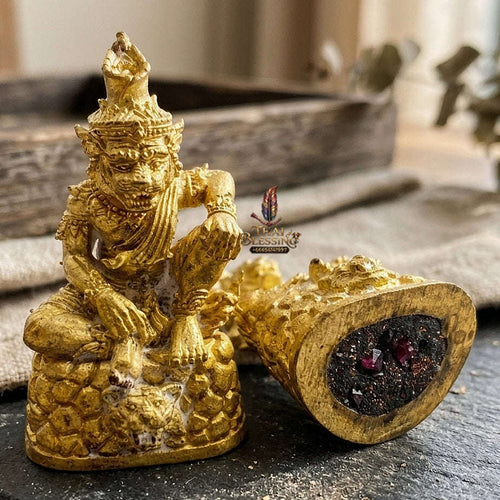 Authentic Thai Sacred Pu Jao Saming Khong Ruesi Tiger Head Statue - Radiant Sacred Brass for Supreme Metta Charm, Protection & Occult Power Amplification Thai Blessing Co By RURUECHA