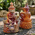 Authentic Thai Sacred Pu Jao Saming Khong Ruesi Tiger Head Statue - Rainbow Flame Copper Edition for Supreme Metta Charm, Protection & Occult Power Amplification Thai Blessing Co By RURUECHA