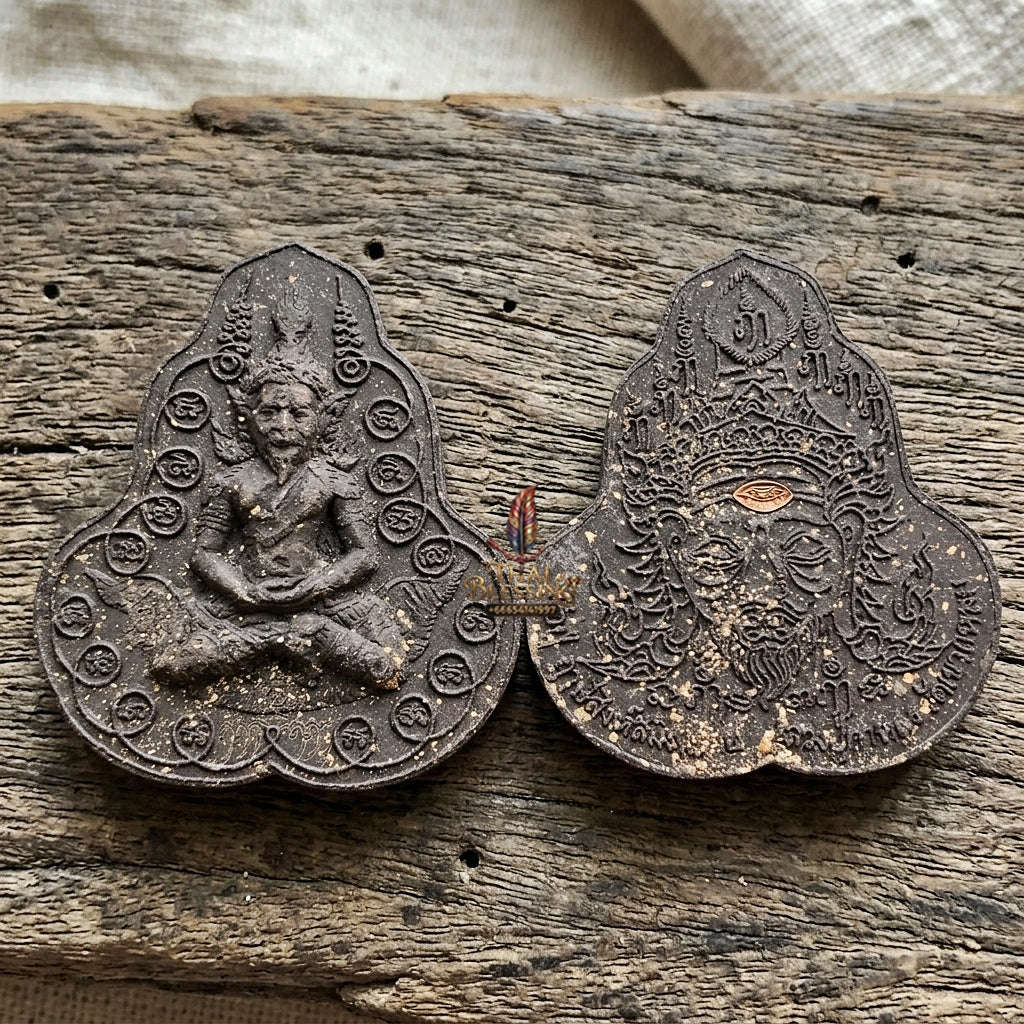 Authentic Thai Sacred Pu Suea (Black Hermit Guru & Phra Pirab Deity) for Ultimate Authority, Black Magic Shield, Metta Charisma & Universal Prosperity