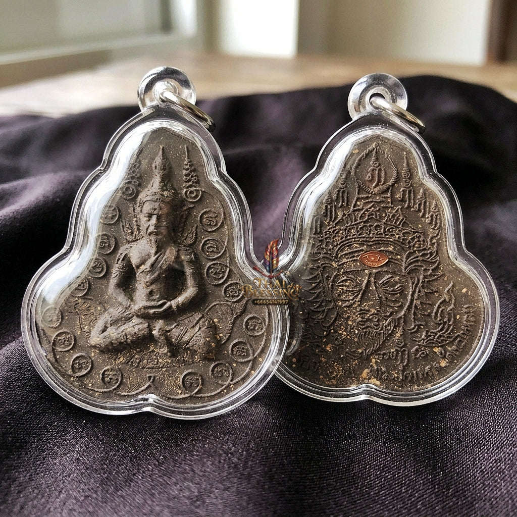 Authentic Thai Sacred Pu Suea (Black Hermit Guru & Phra Pirab Deity) for Ultimate Authority, Black Magic Shield, Metta Charisma & Universal Prosperity