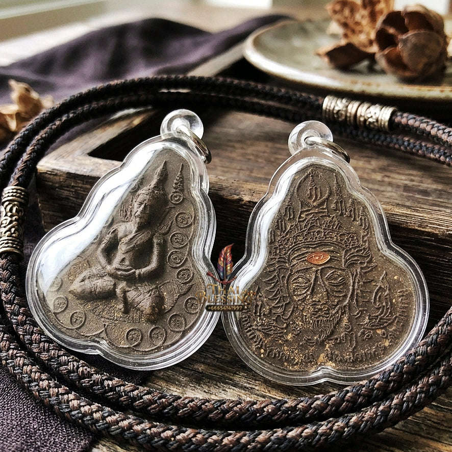 Authentic Thai Sacred Pu Suea (Black Hermit Guru & Phra Pirab Deity) for Ultimate Authority, Black Magic Shield, Metta Charisma & Universal Prosperity