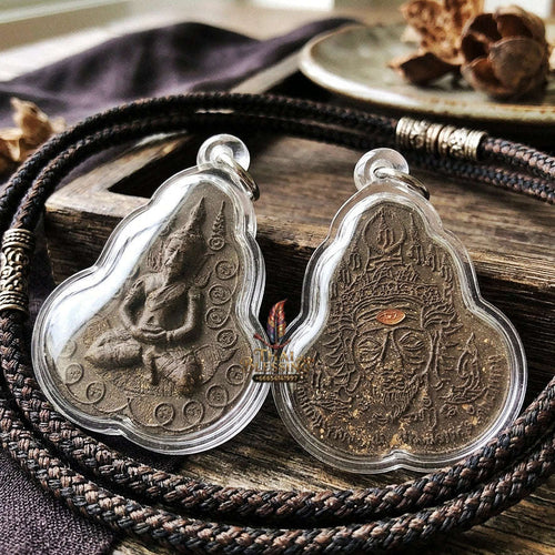 Authentic Thai Sacred Pu Suea (Black Hermit Guru & Phra Pirab Deity) for Ultimate Authority, Black Magic Shield, Metta Charisma & Universal Prosperity