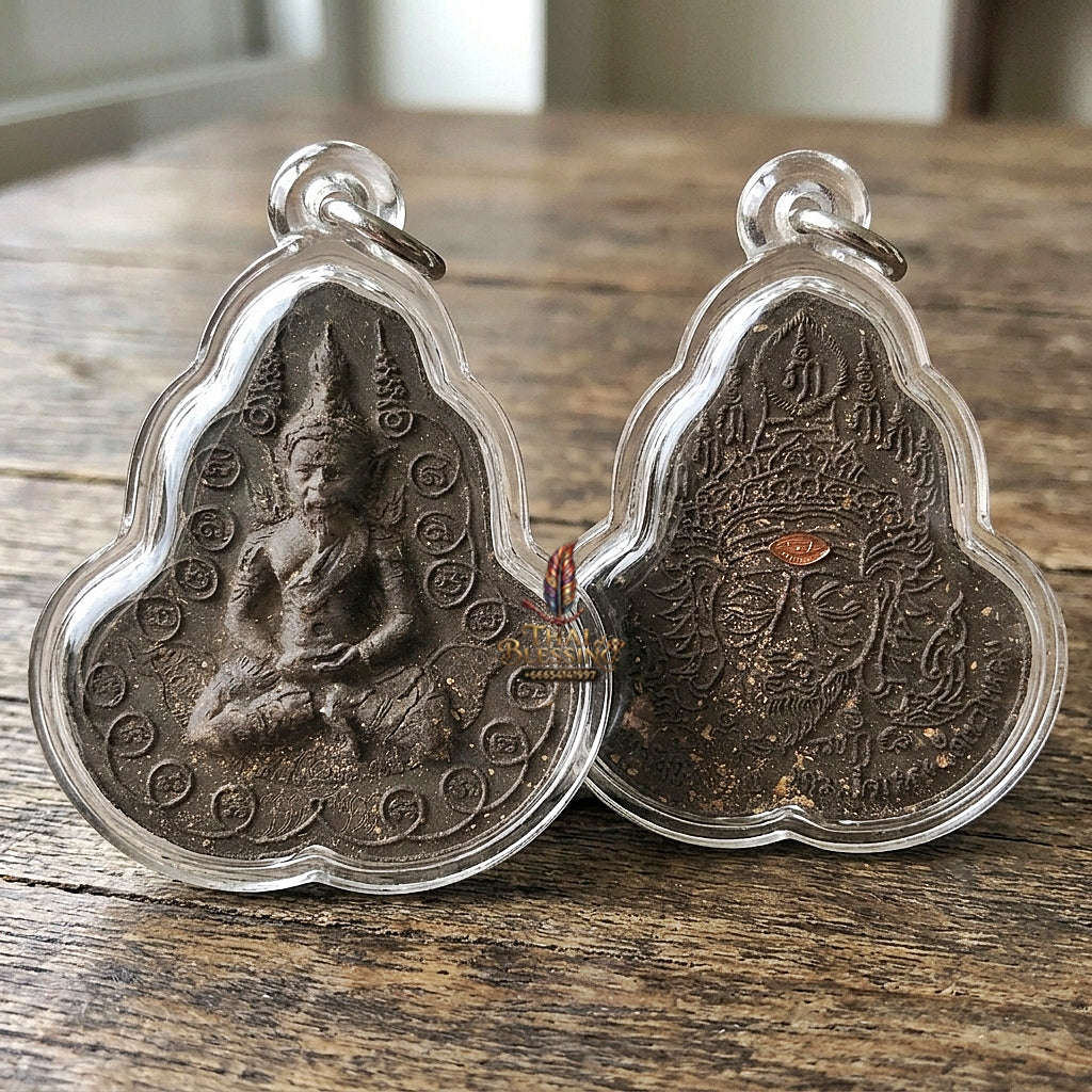 Authentic Thai Sacred Pu Suea (Black Hermit Guru & Phra Pirab Deity) for Ultimate Authority, Black Magic Shield, Metta Charisma & Universal Prosperity