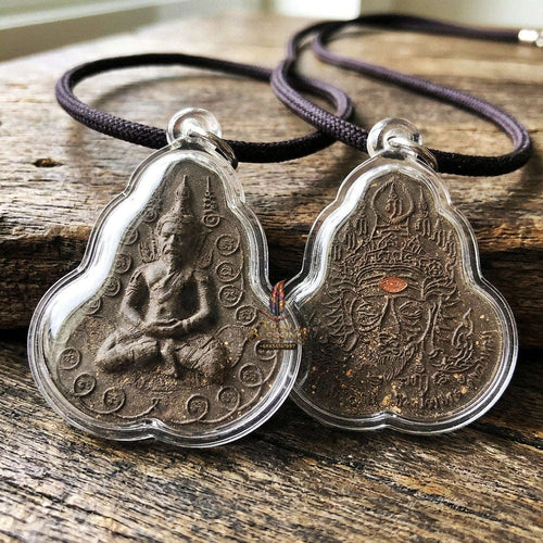 Authentic Thai Sacred Pu Suea (Black Hermit Guru & Phra Pirab Deity) for Ultimate Authority, Black Magic Shield, Metta Charisma & Universal Prosperity