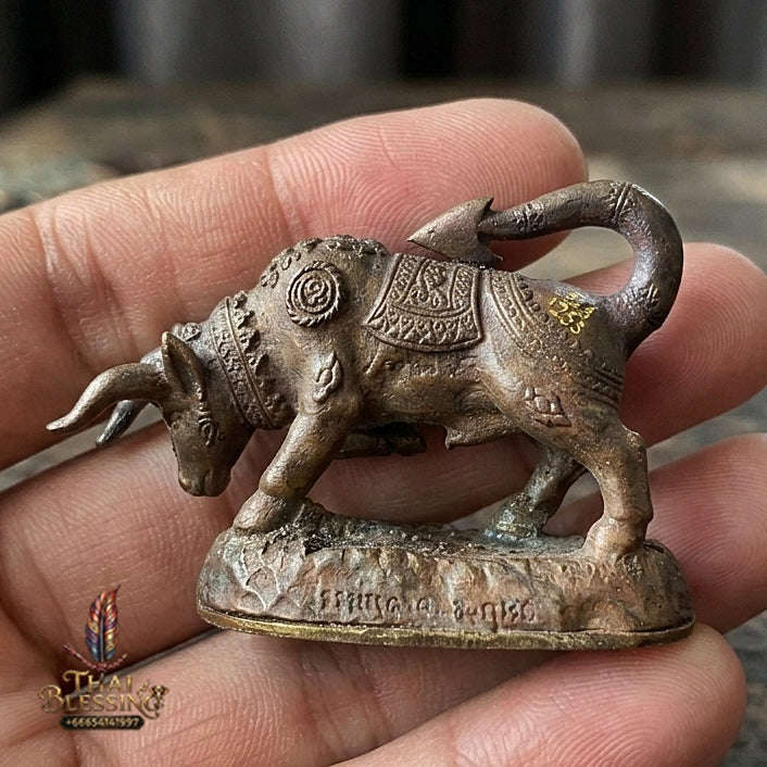 Authentic Thai Sacred Wua Thanu Thong Khanong Rit (Sacred Divine Bull Guardian Statue) for Black Magic Defense, Property Shield, Thief Exorcism & Business Prosperity
