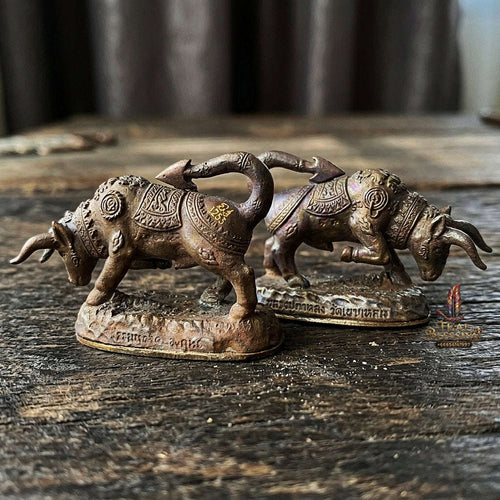 Authentic Thai Sacred Wua Thanu Thong Khanong Rit (Sacred Divine Bull Guardian Statue) for Black Magic Defense, Property Shield, Thief Exorcism & Business Prosperity Thai Blessing Co By RURUECHA