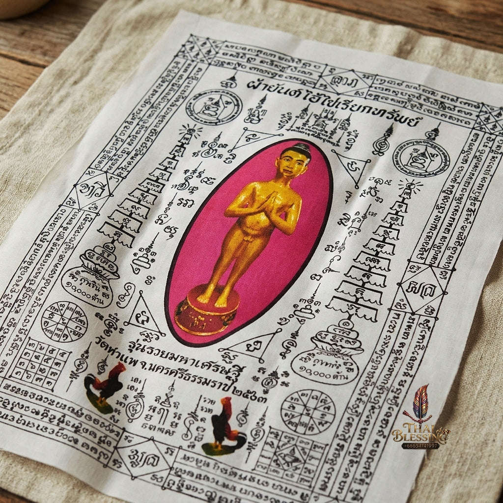 Authentic Thai Sacred Yantra Cloth "Ai Khai Wealth Attraction - Rich Millionaire Edition 2020" Thai Blessing Co By RURUECHA