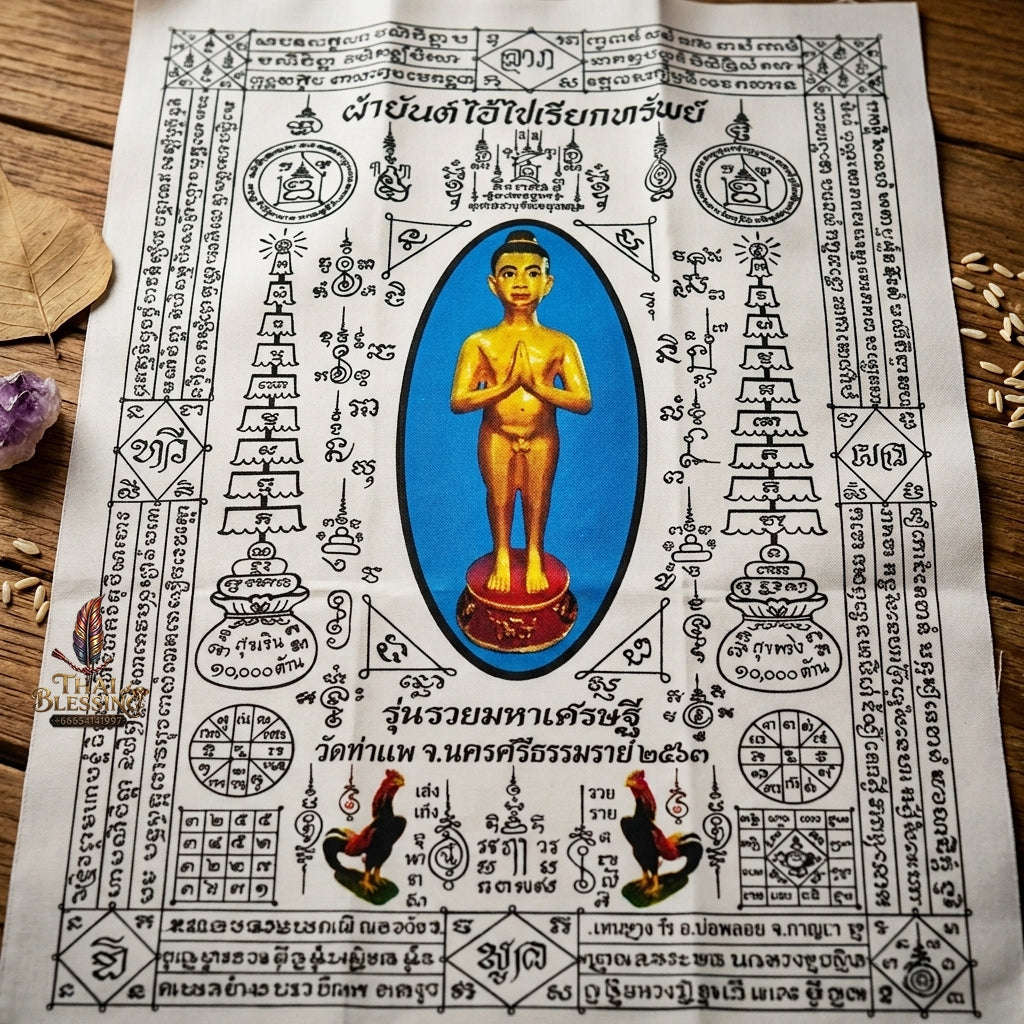 Authentic Thai Sacred Yantra Cloth "Ai Khai Wealth Attraction - Rich Millionaire Edition 2020" Thai Blessing Co By RURUECHA