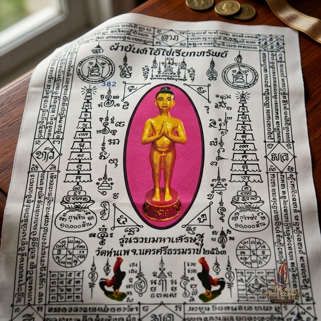 Authentic Thai Sacred Yantra Cloth "Ai Khai Wealth Attraction - Rich Millionaire Edition 2020" Thai Blessing Co By RURUECHA