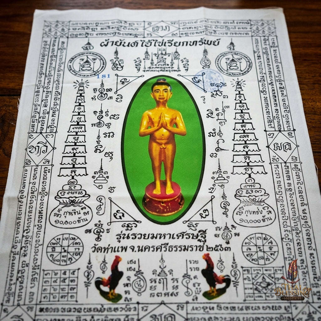 Authentic Thai Sacred Yantra Cloth "Ai Khai Wealth Attraction - Rich Millionaire Edition 2020" Thai Blessing Co By RURUECHA