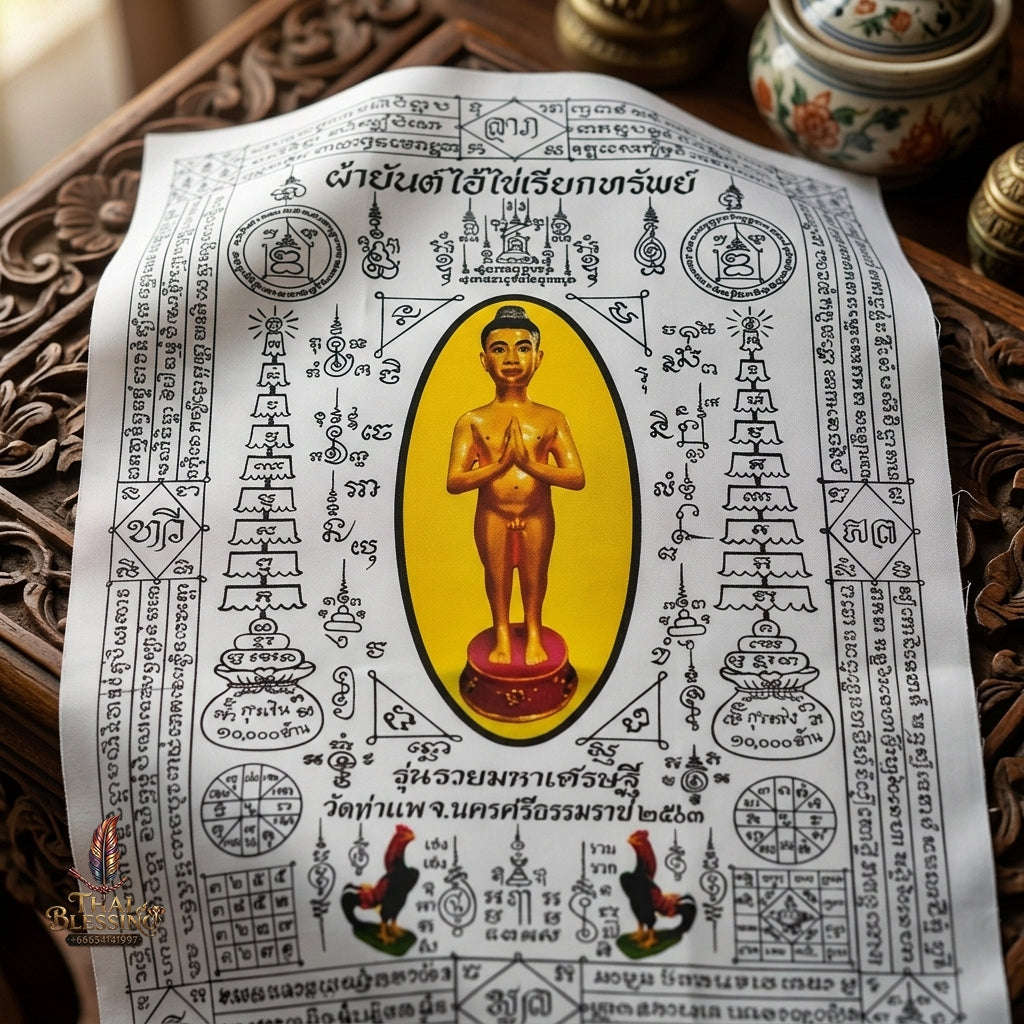 Authentic Thai Sacred Yantra Cloth "Ai Khai Wealth Attraction - Rich Millionaire Edition 2020" Thai Blessing Co By RURUECHA
