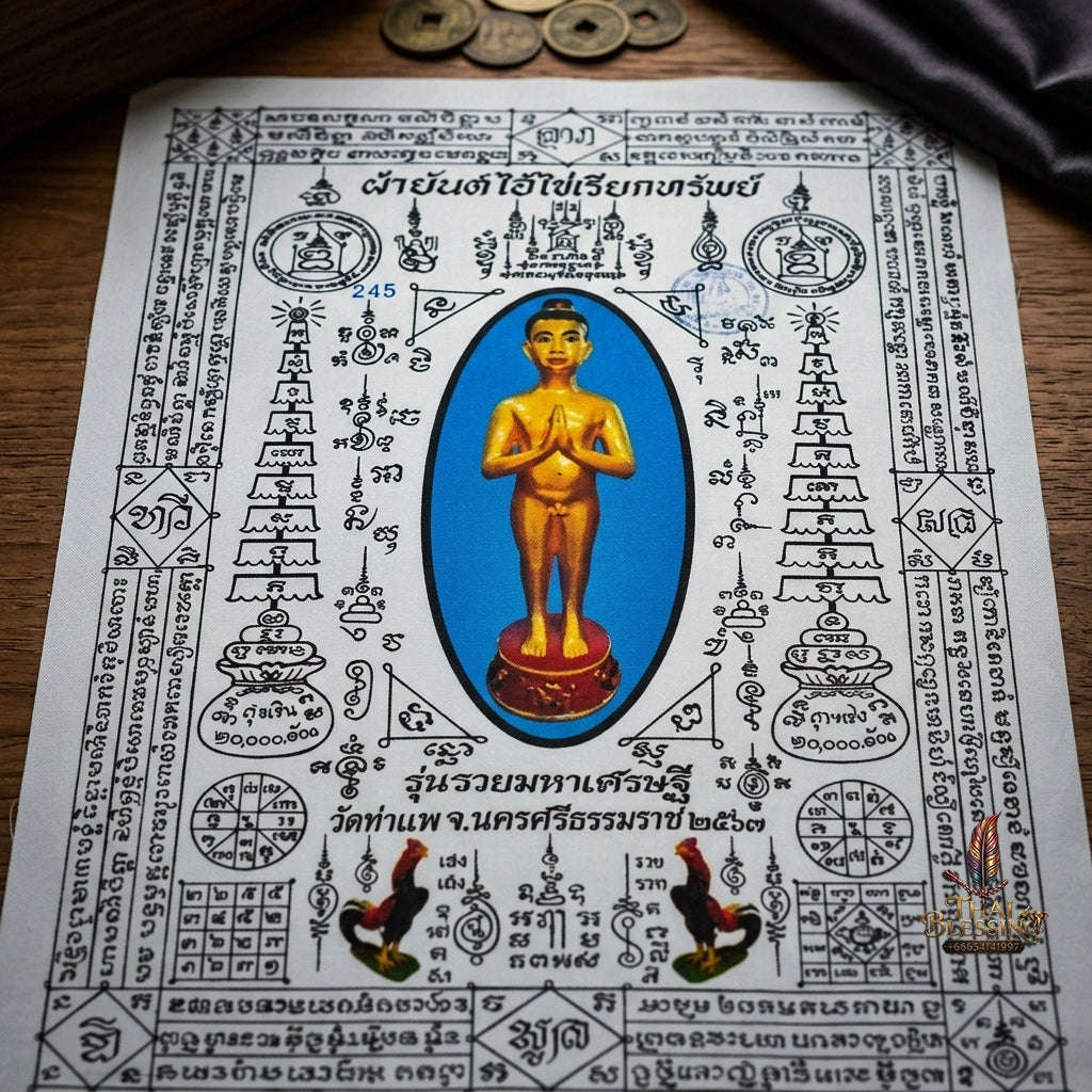 Authentic Thai Sacred Yantra Cloth "Ai Khai Wealth Attraction - Rich Millionaire Edition 2020" Thai Blessing Co By RURUECHA