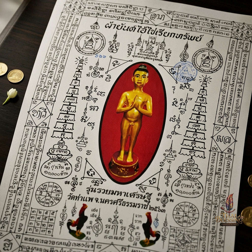 Authentic Thai Sacred Yantra Cloth "Ai Khai Wealth Attraction - Rich Millionaire Edition 2020" Thai Blessing Co By RURUECHA