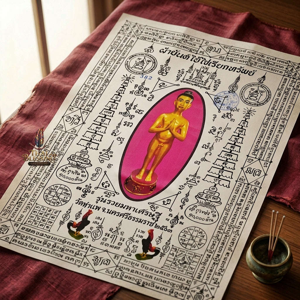 Authentic Thai Sacred Yantra Cloth "Ai Khai Wealth Attraction - Rich Millionaire Edition 2020" Thai Blessing Co By RURUECHA