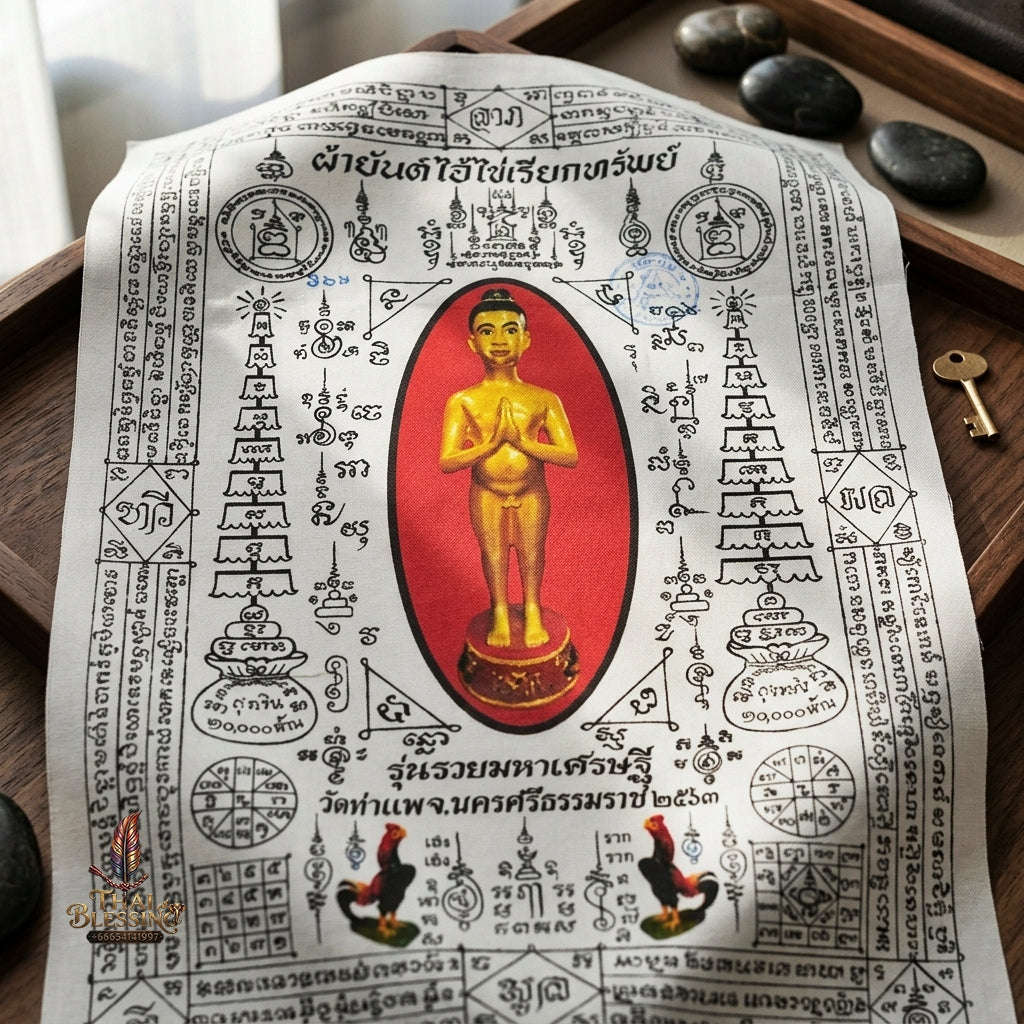 Authentic Thai Sacred Yantra Cloth "Ai Khai Wealth Attraction - Rich Millionaire Edition 2020" Thai Blessing Co By RURUECHA