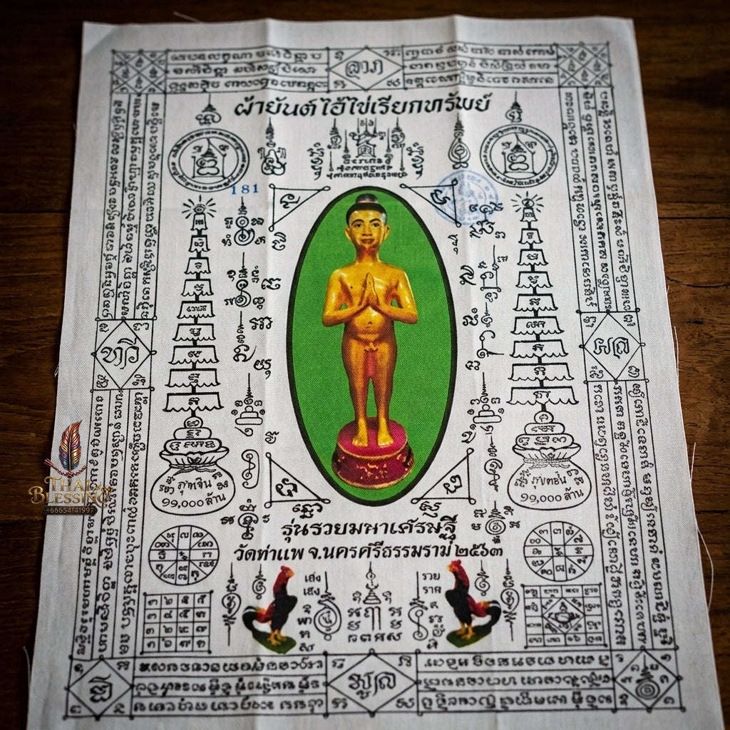 Authentic Thai Sacred Yantra Cloth "Ai Khai Wealth Attraction - Rich Millionaire Edition 2020" Thai Blessing Co By RURUECHA