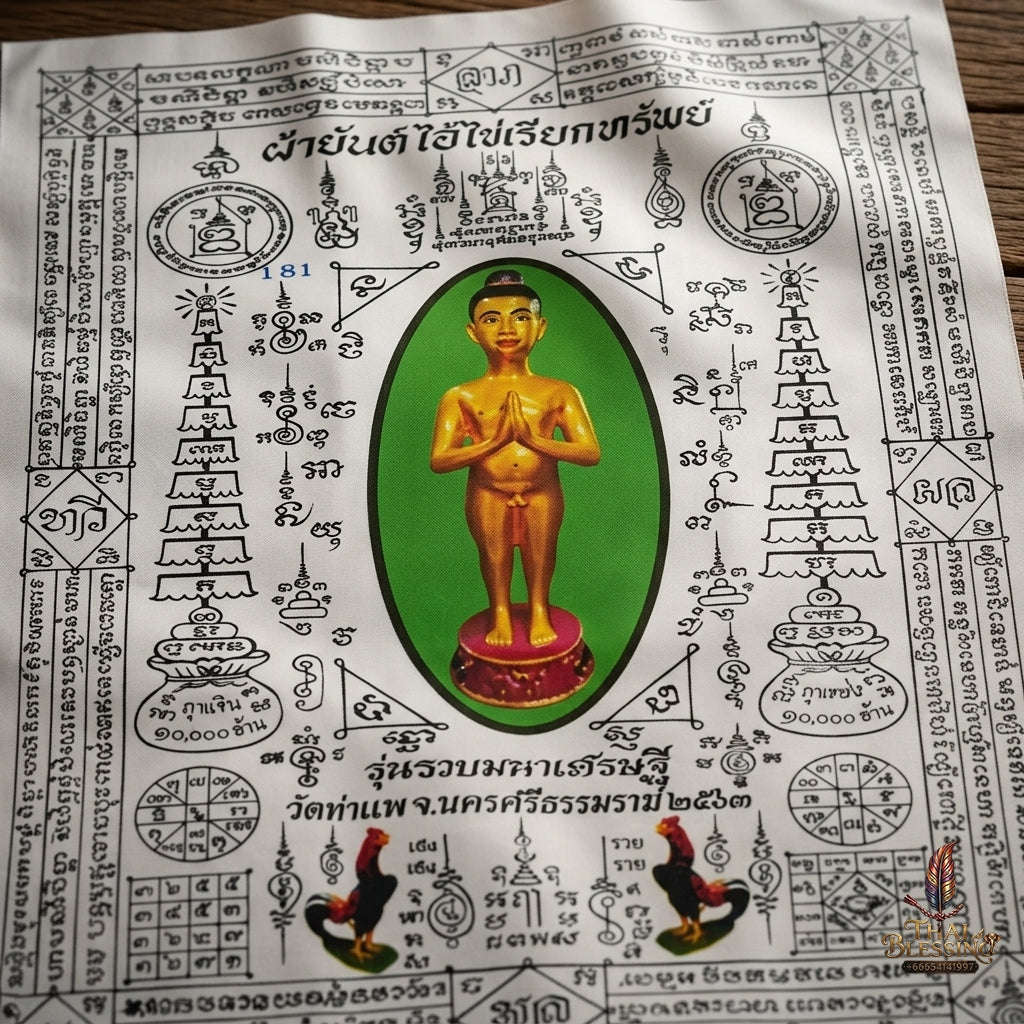 Authentic Thai Sacred Yantra Cloth "Ai Khai Wealth Attraction - Rich Millionaire Edition 2020" Thai Blessing Co By RURUECHA