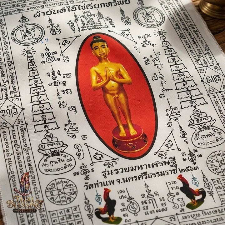 Authentic Thai Sacred Yantra Cloth "Ai Khai Wealth Attraction - Rich Millionaire Edition 2020" Thai Blessing Co By RURUECHA