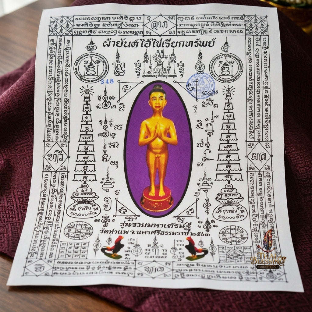 Authentic Thai Sacred Yantra Cloth "Ai Khai Wealth Attraction - Rich Millionaire Edition 2020" Thai Blessing Co By RURUECHA