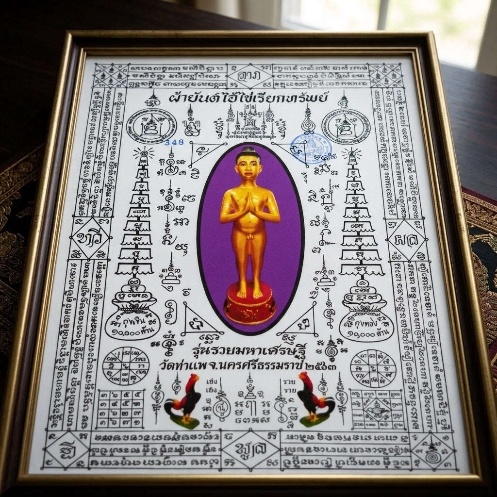 Authentic Thai Sacred Yantra Cloth "Ai Khai Wealth Attraction - Rich Millionaire Edition 2020" Thai Blessing Co By RURUECHA