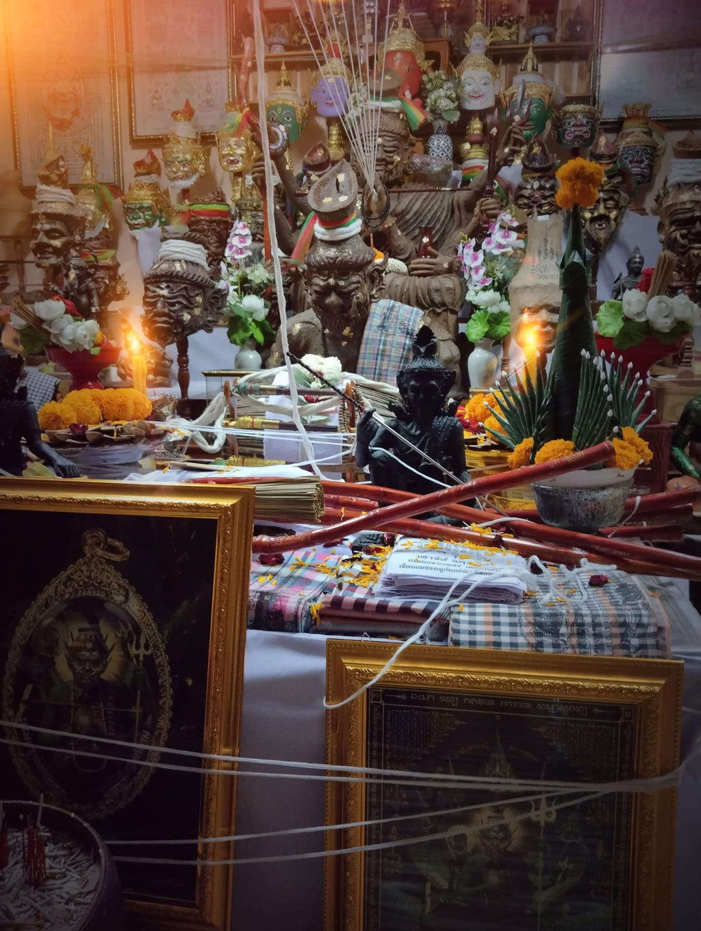 Authentic Thai Sacred Yantra Cloth "Grand Master Lersi Phetchalukan - 8-Armed Asura Deity Avatar" Enemy Vanquishing Edition (A3 Size) by Ruen Phra Phetchalukan Pichai Songkhram Thai Blessing Co By RURUECHA