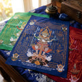 Authentic Thai Sacred Yantra Cloth "Lord Thao Wessuwan - Wealth Prosperity & Evil Vanquishing Edition Batch 3" (A3 Size) by Ruen Phra Phetchalukan Pichai Songkhram Thai Blessing Co By RURUECHA
