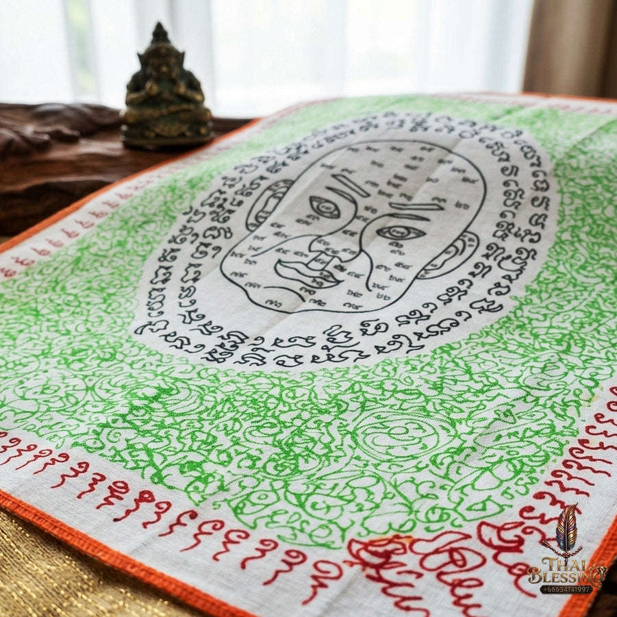 Authentic Thai Sacred Yantra Cloth "Ngo Heng Physiognomy & Wealth Attraction Edition 2014" (11 x 13.5 Inches) Thai Blessing Co By RURUECHA