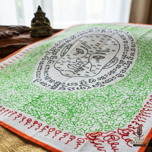 Authentic Thai Sacred Yantra Cloth "Ngo Heng Physiognomy & Wealth Attraction Edition 2014" (11 x 13.5 Inches) Thai Blessing Co By RURUECHA
